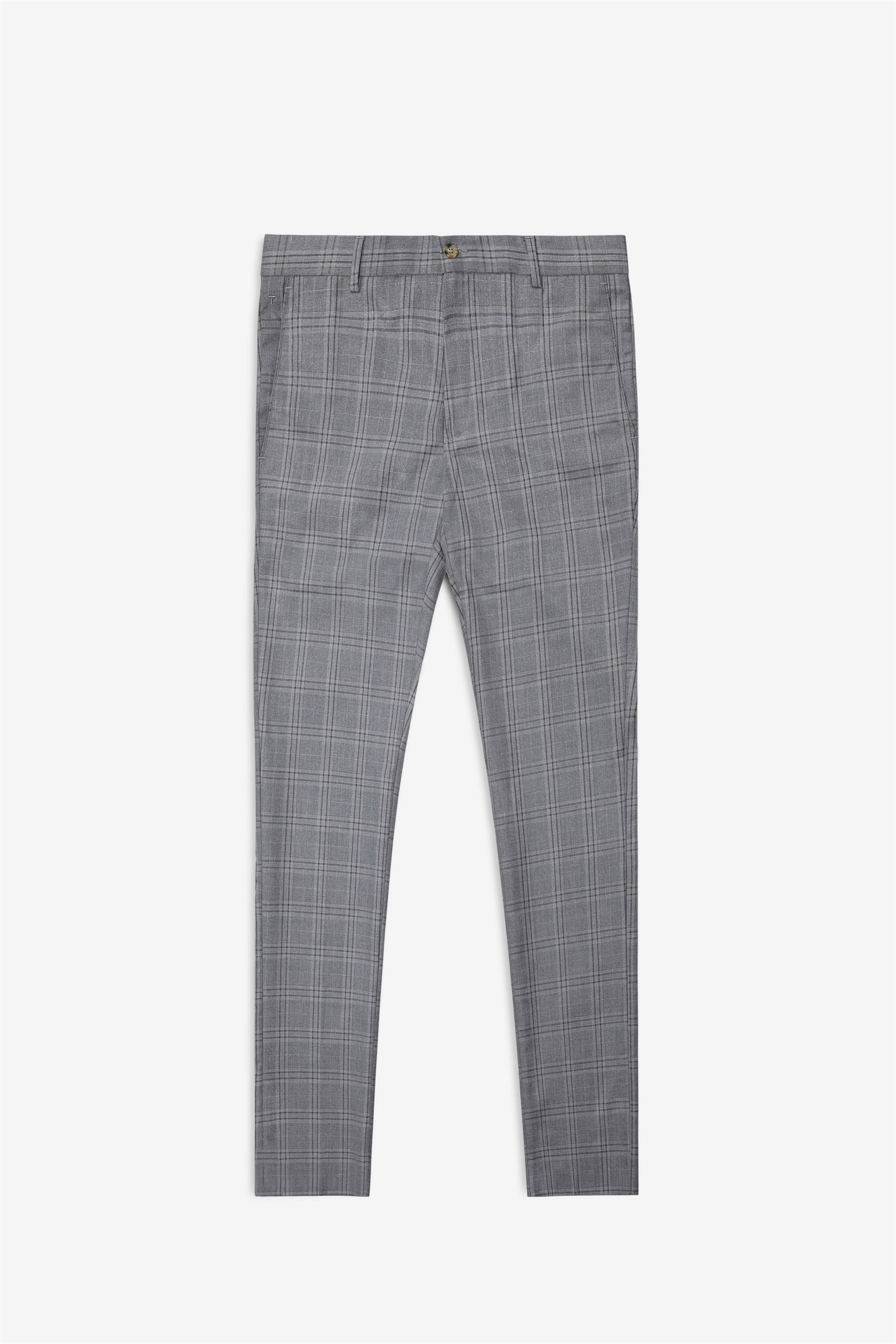 Buy Checked Flat-Front Slim Fit Trousers Online at Best Prices in India -  JioMart.