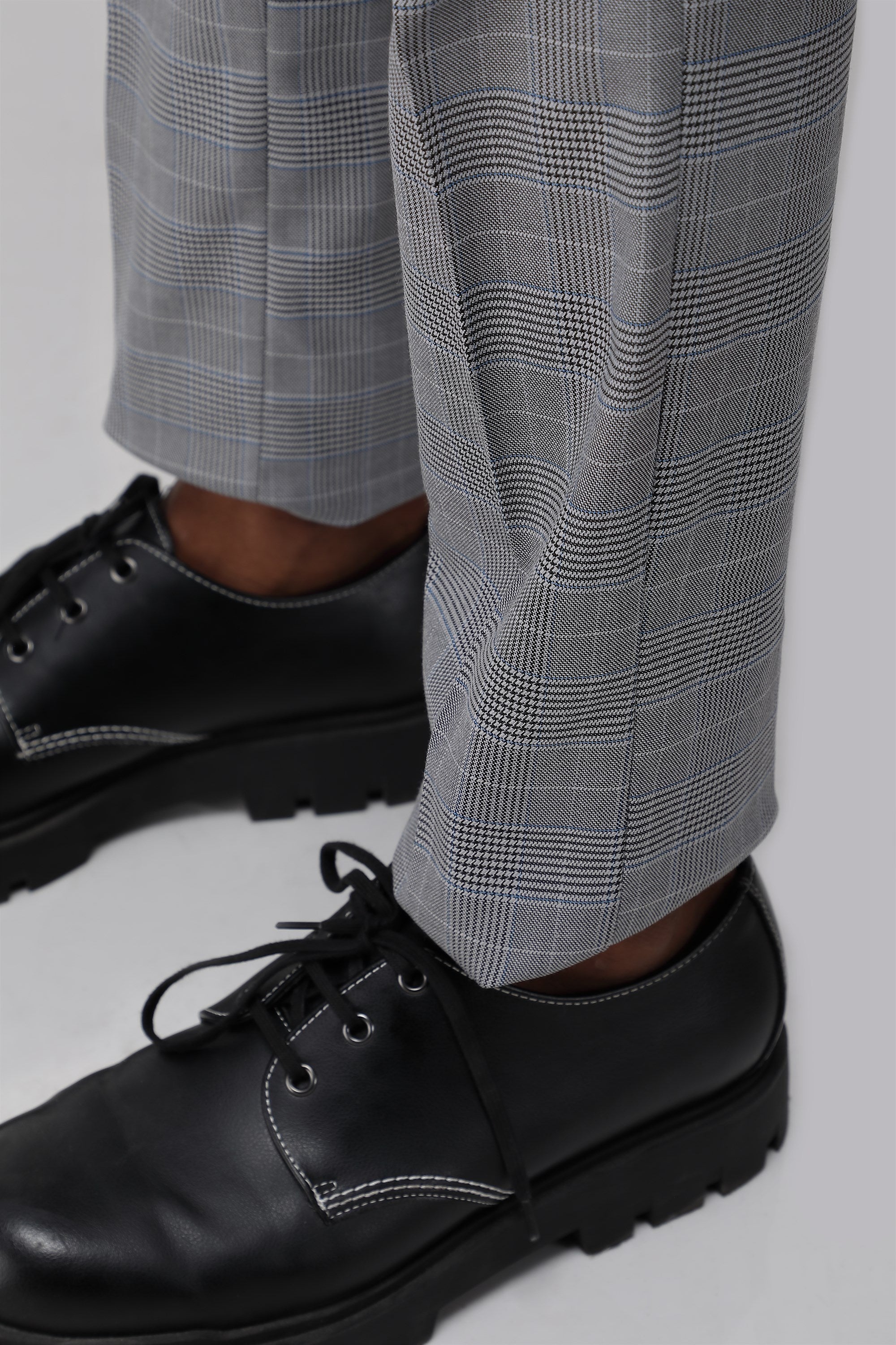 T the brand Stretch Formal Check Trouser - Black