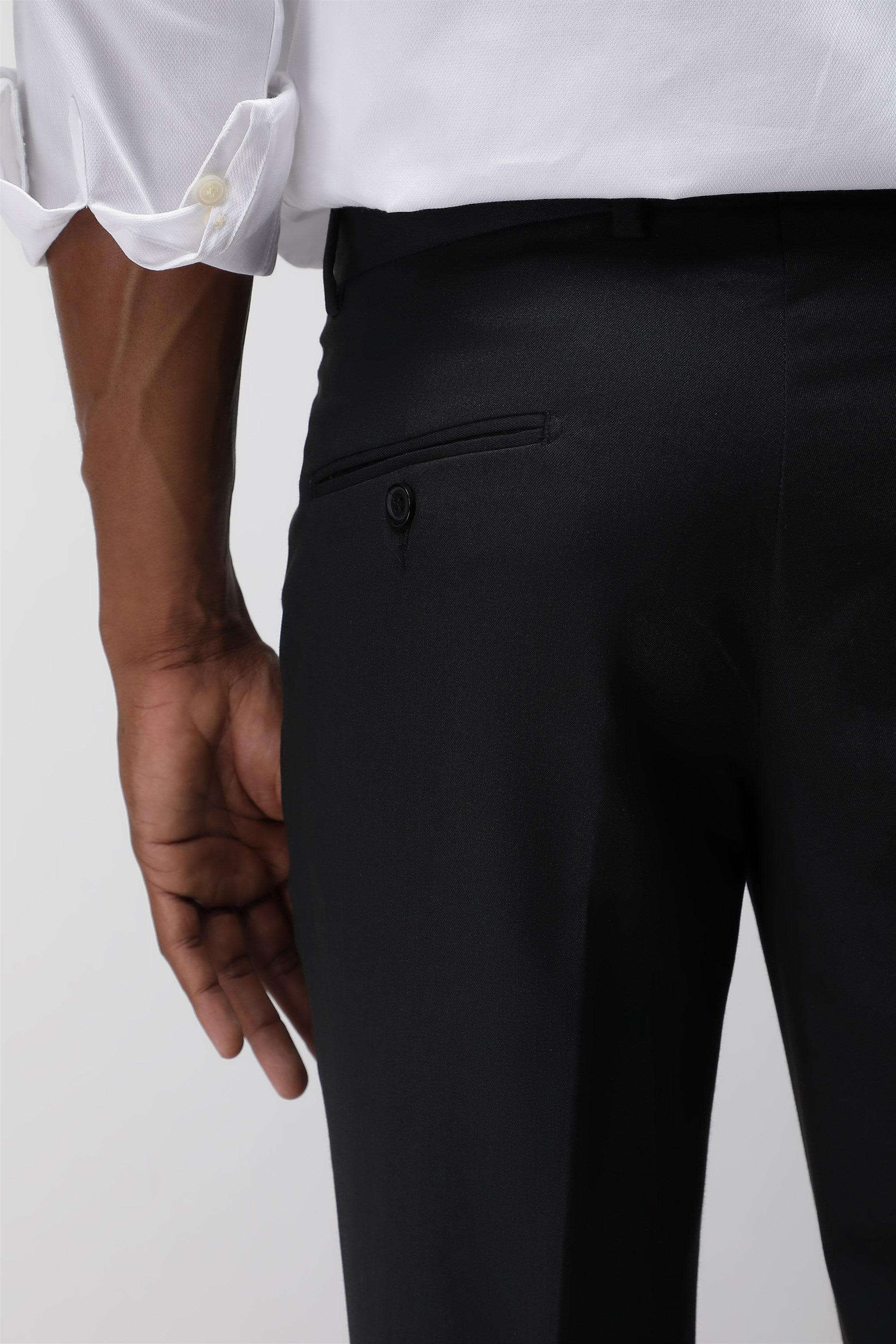 T the brand Stretch Formal Micro Dobby Trouser - Black