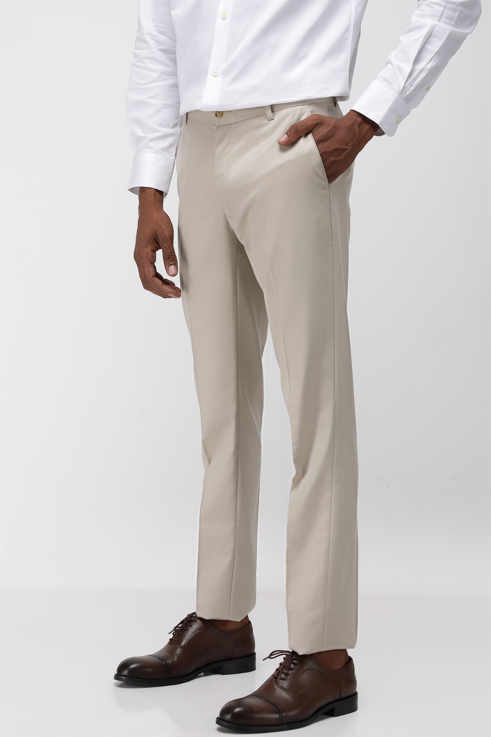 Classic Design Dress Pants Men's Formal Solid Color Middle - Temu