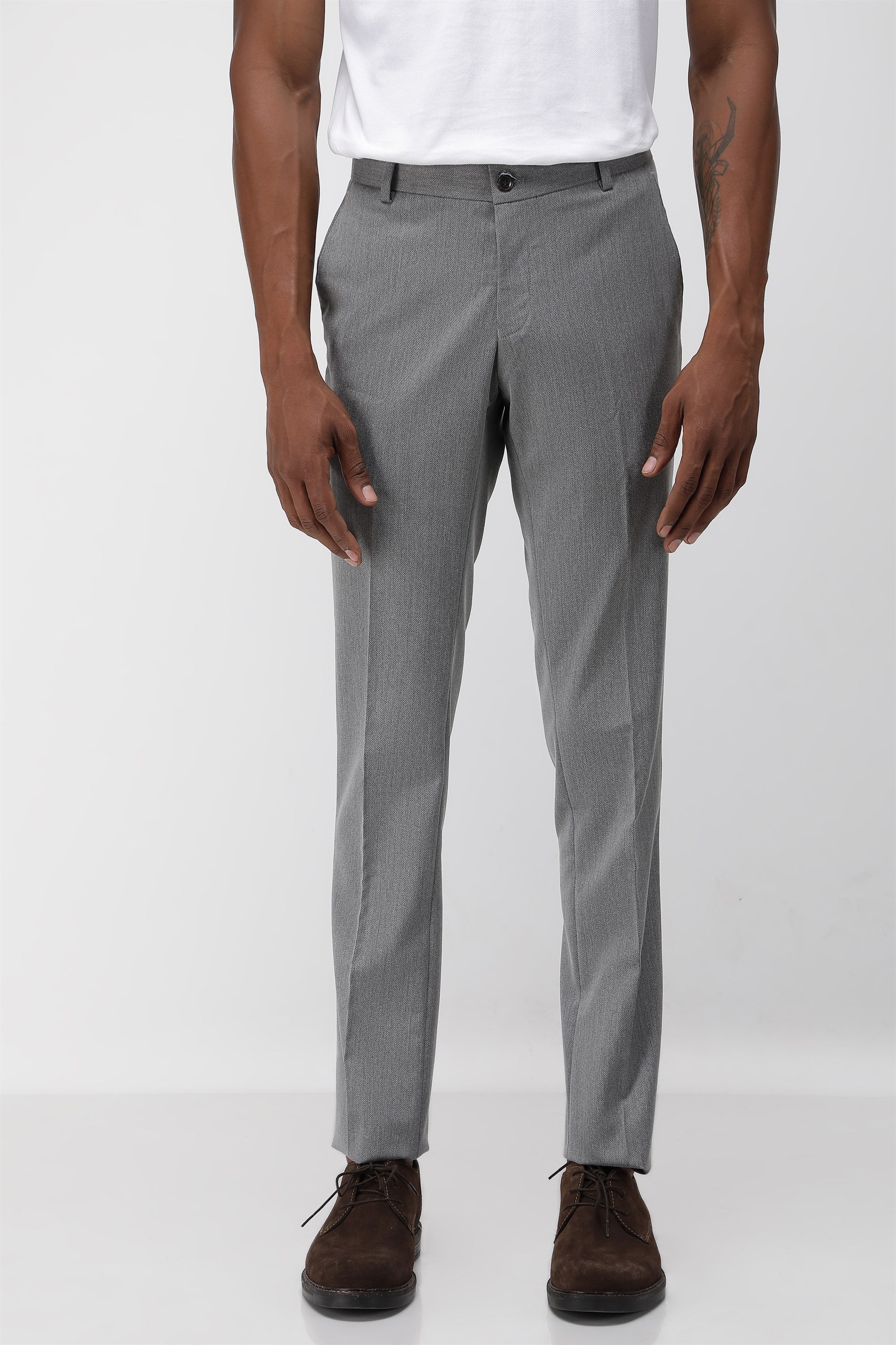 Buy Arrow Sports Men Light Grey Low Rise Bronson Slim Fit Corduroy Casual  Trousers - NNNOW.com