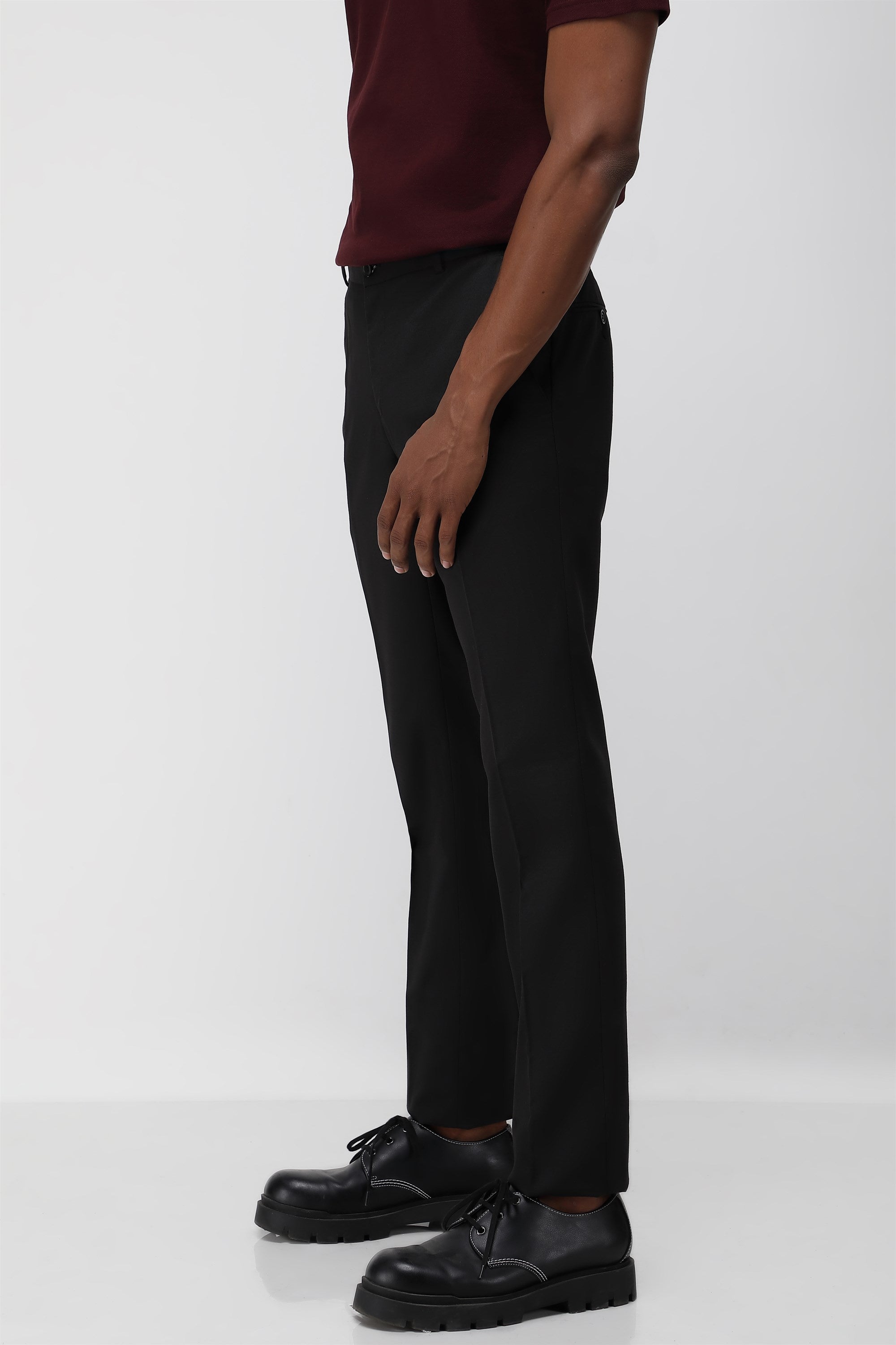 T the brand Stretch Formal Flat Front Trouser - Black