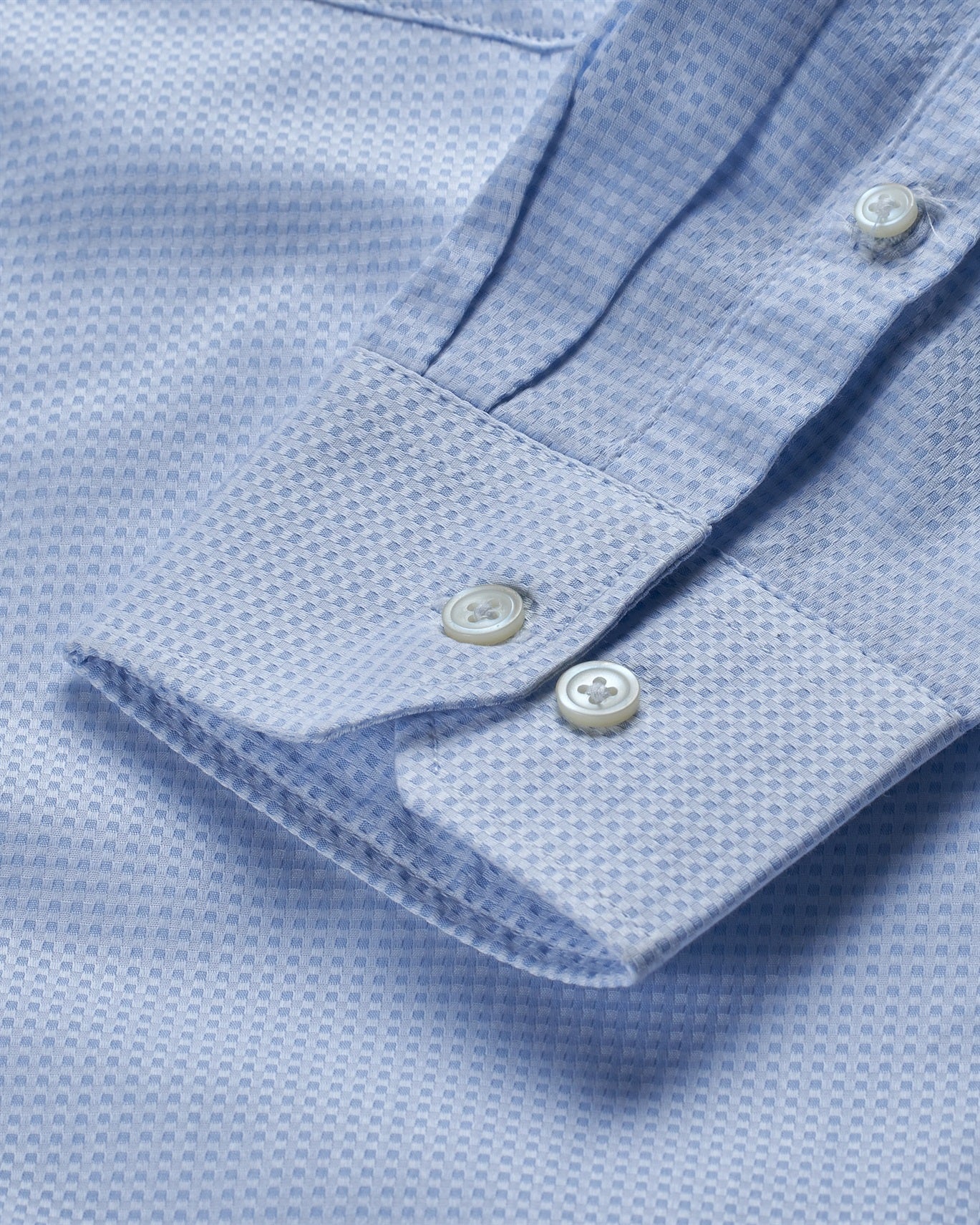 T the brand Dobby Slim Fit Full Sleeved Cotton Shirt - Blue