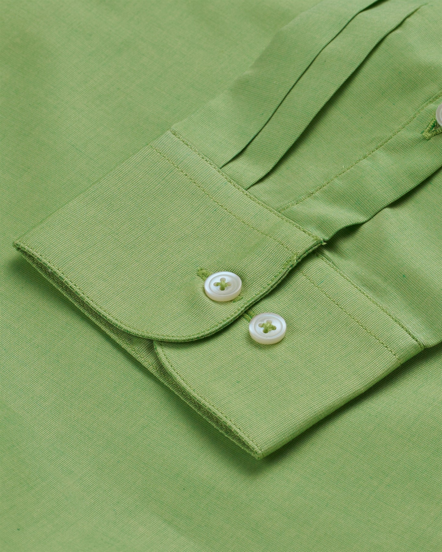 T the brand Cotton Slim fit Shirt with Full-Sleeves - Lime Green