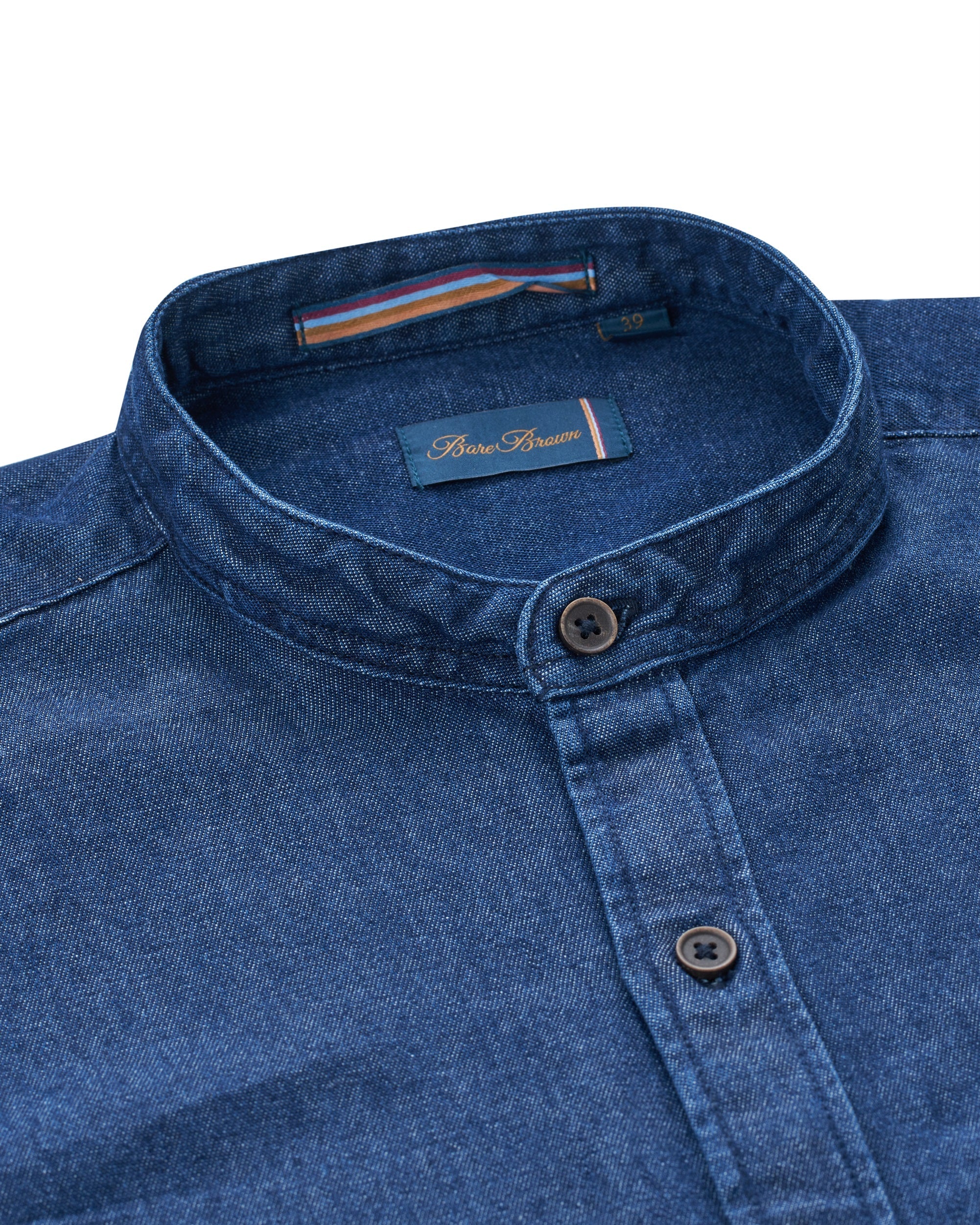 Blizzard Blue Mandarin Collar Luxurious Linen Shirt – kollercut