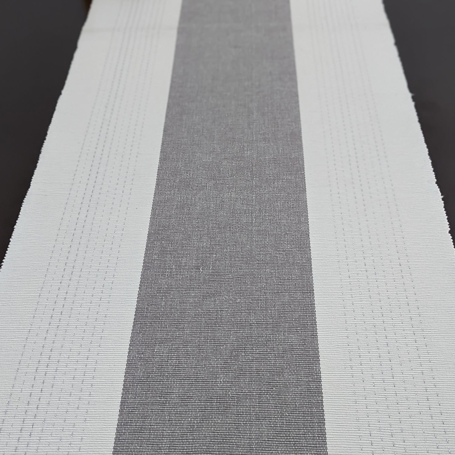 Avocado Linens Cotton Dining Table Runner - Grey & Off White
