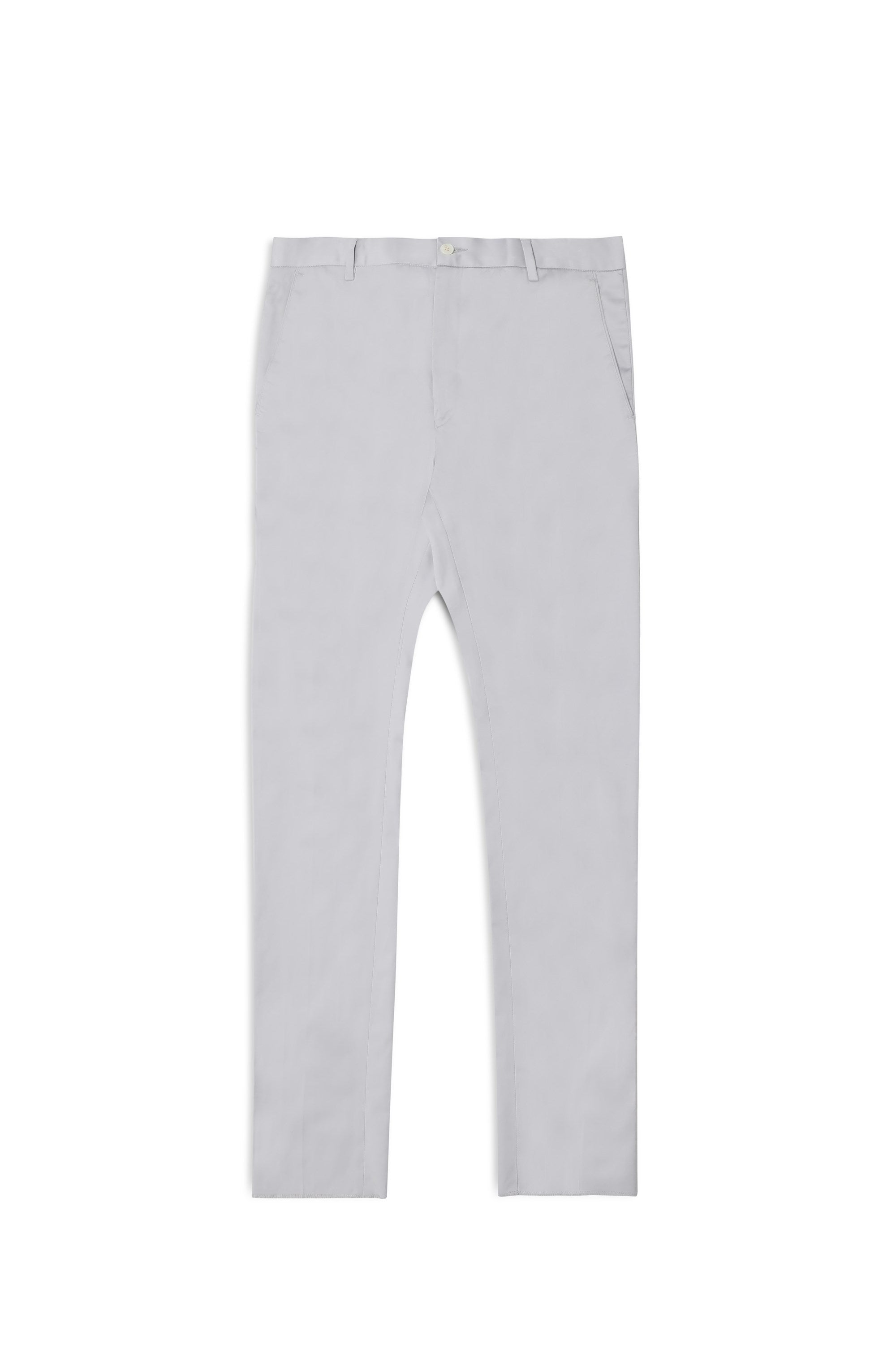 Bare Brown Stretch Slim Fit Cotton Trousers - Grey