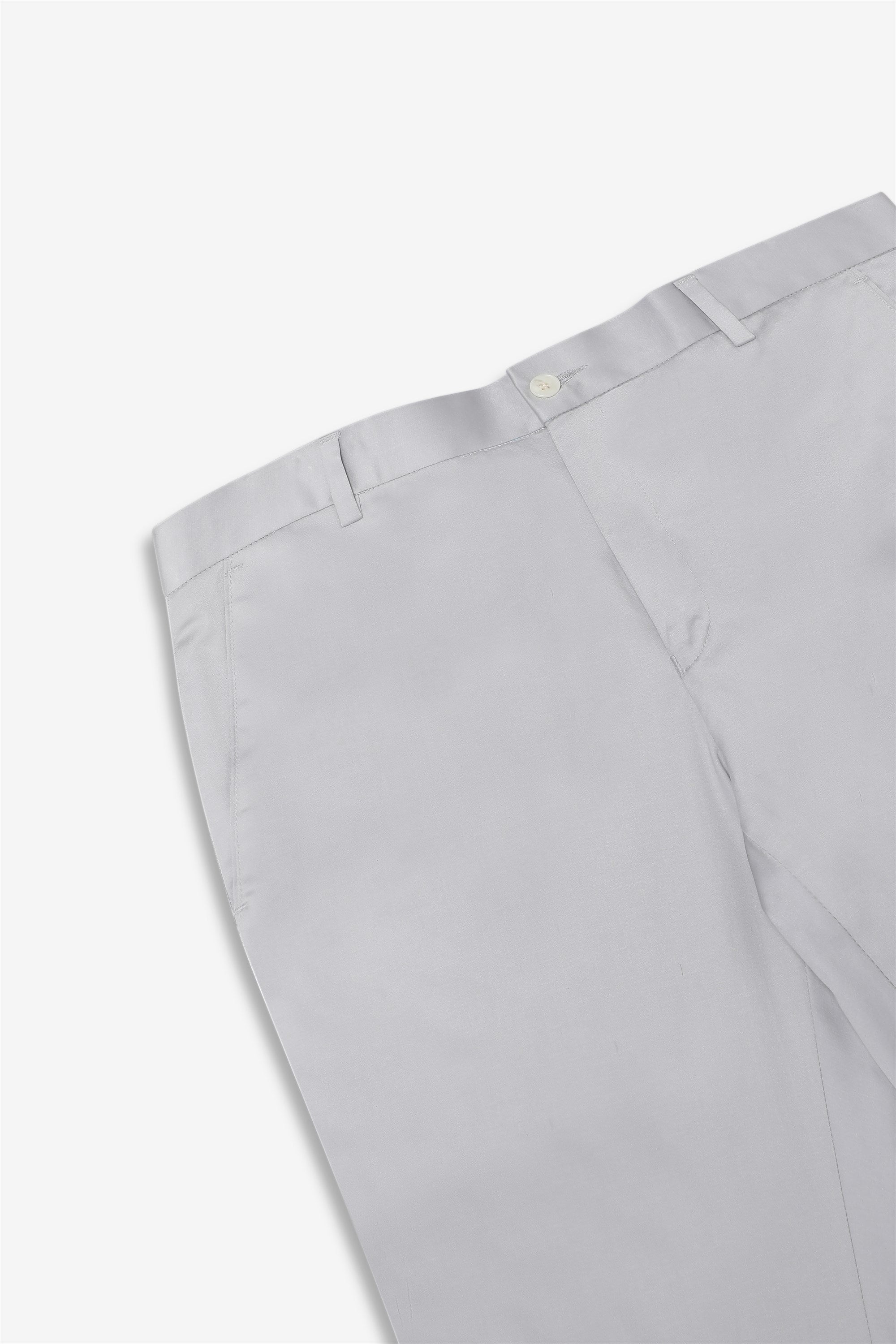 Bare Brown Stretch Slim Fit Cotton Trousers - Grey